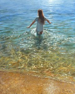 painting girl ocean kopie