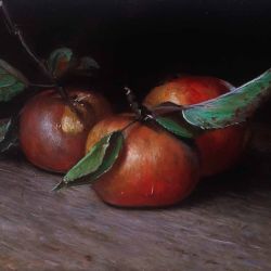 stilleven appels 2010 olieverf op paneel 13 x 22 cm